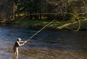Learning to Spey cast - one of our students